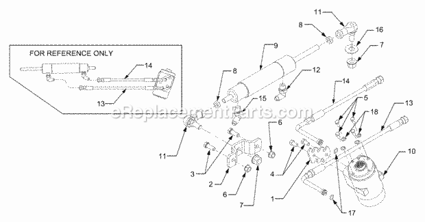 Lower Power Steering Diagram and Parts List for 3204 14A-641-100 Cub Cadet Lawn Tractor